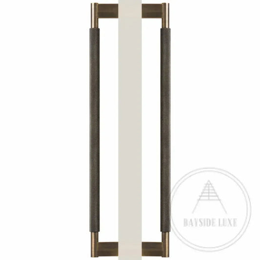 Bayside Luxe - Double Sided Solid Antique Brass Door Pull  - Bronte 450 x 55mm (HS418mm)