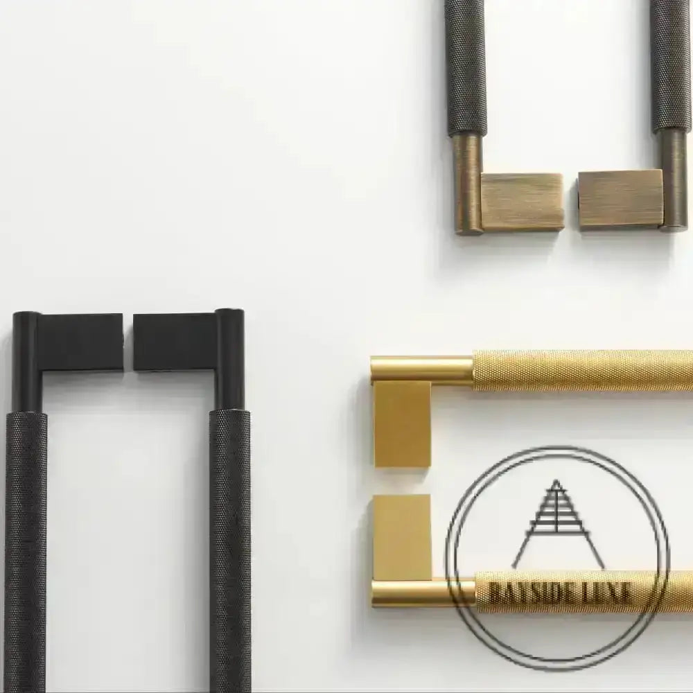 Bayside Luxe - Double Sided Solid Antique Brass Door Pull  - Bronte 600 x 55mm (HS570mm)