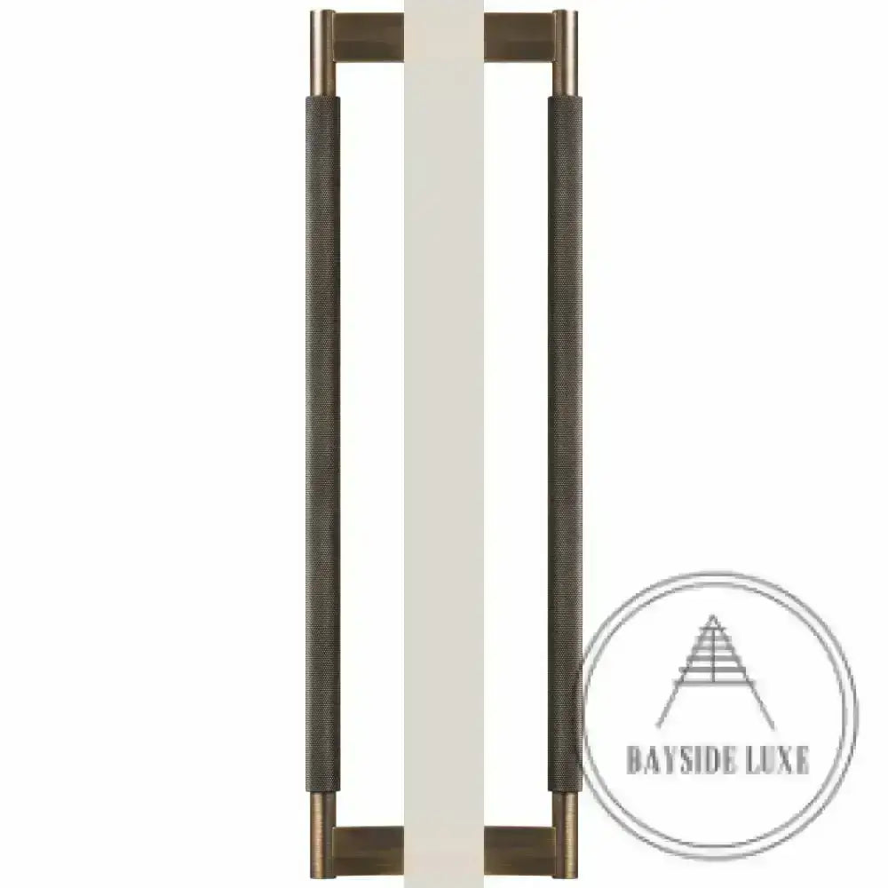 Bayside Luxe - Double Sided Solid Antique Brass Door Pull  - Bronte 600 x 55mm (HS570mm)
