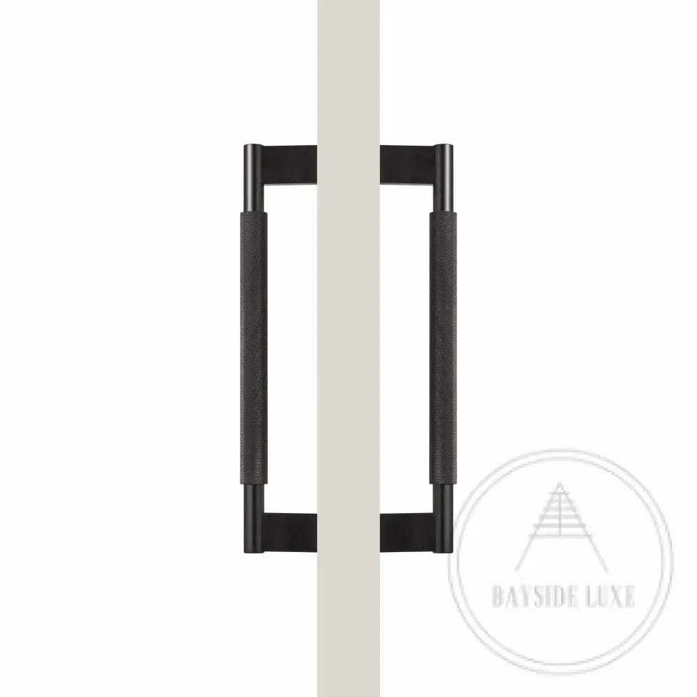 Bayside Luxe - Double Sided Solid Black Brass Door Pull  - Bronte 300 x 55mm (HS268mm)