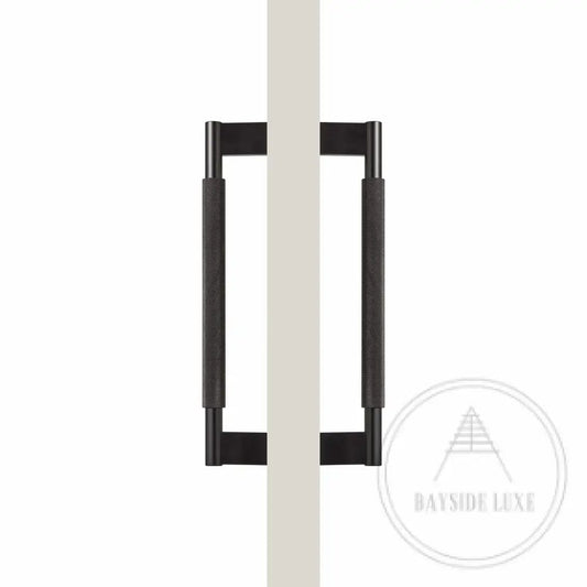 Bayside Luxe - Double Sided Solid Black Brass Door Pull  - Bronte 300 x 55mm (HS268mm)