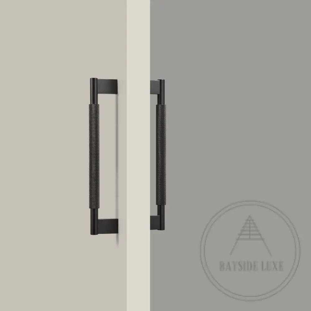 Bayside Luxe - Double Sided Solid Black Brass Door Pull  - Bronte 300 x 55mm (HS268mm)