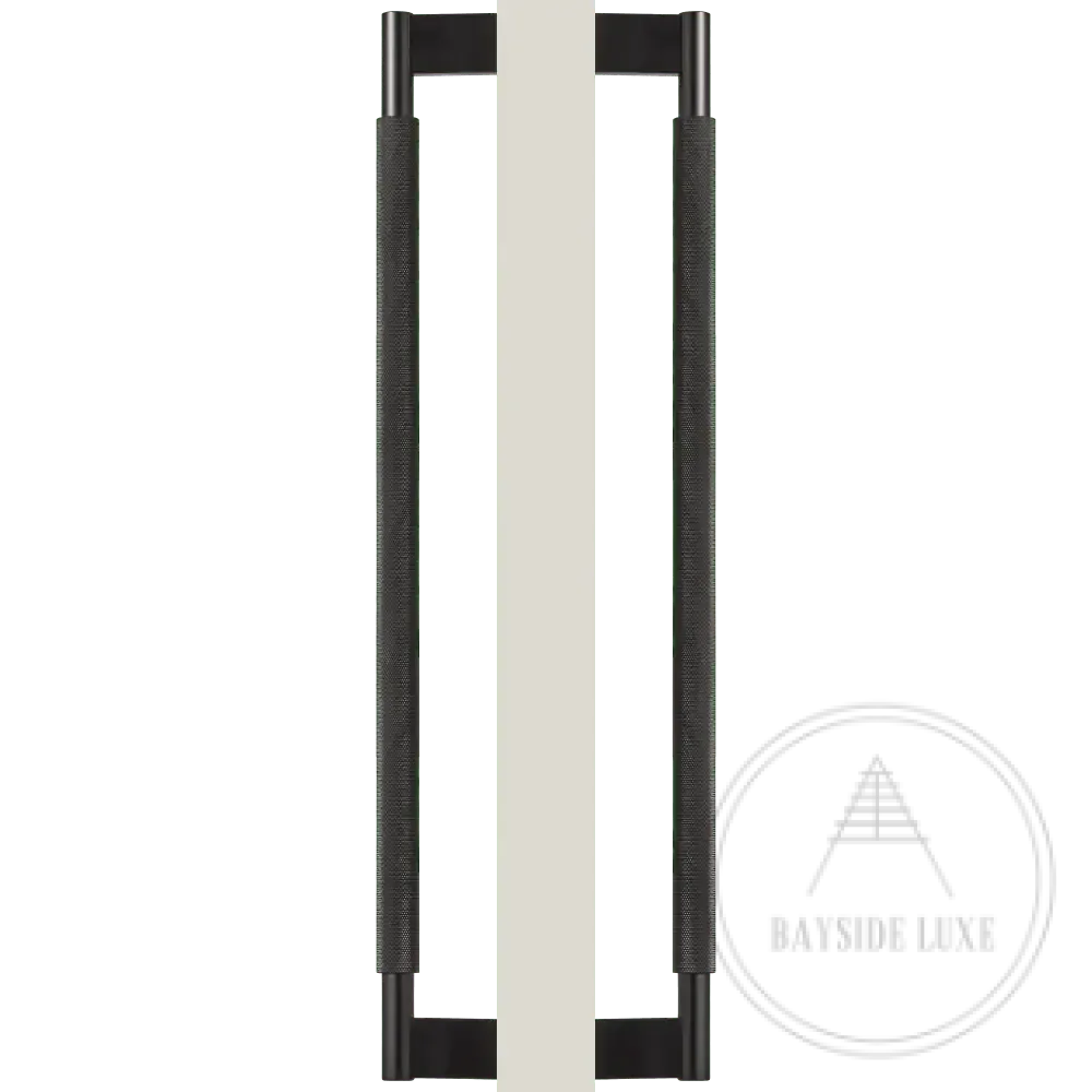 Bayside Luxe - Double Sided Solid Black Brass Door Pull  - Bronte 450 x 55mm (HS418mm)
