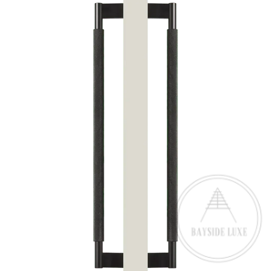 Bayside Luxe - Double Sided Solid Black Brass Door Pull  - Bronte 450 x 55mm (HS418mm)
