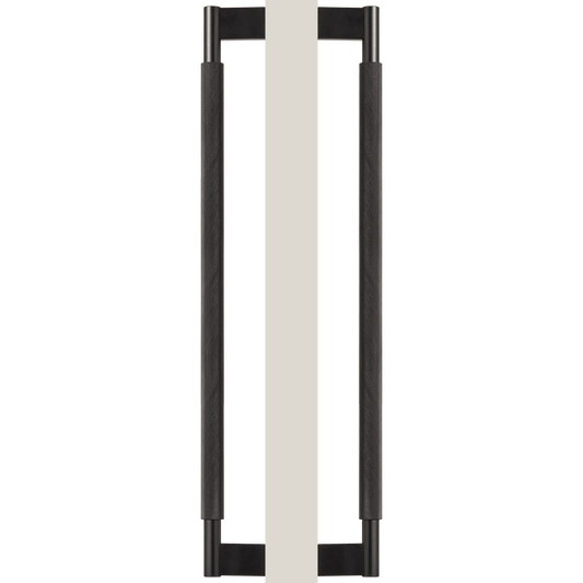 Bayside Luxe - Double Sided Solid Black Brass Door Pull  - Bronte 450 x 55mm (HS418mm)