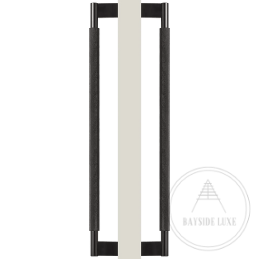 Bayside Luxe - Double Sided Solid Black Brass Door Pull  - Bronte 450 x 55mm (HS418mm)