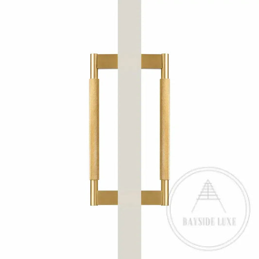 Bayside Luxe - Double Sided Solid Satin Brass Door Pull  - Bronte 300 x 55mm (HS268mm)