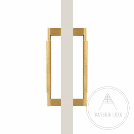 Bayside Luxe - Double Sided Solid Satin Brass Door Pull  - Bronte 300 x 55mm (HS268mm)