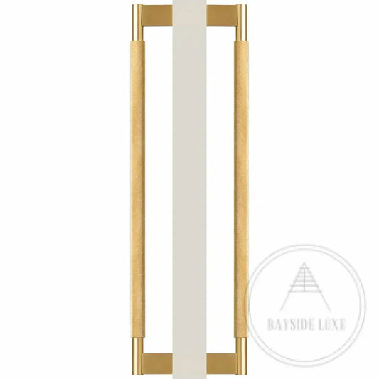 Bayside Luxe - Double Sided Solid Satin Brass Door Pull  - Bronte 450 x 55mm (HS418mm)