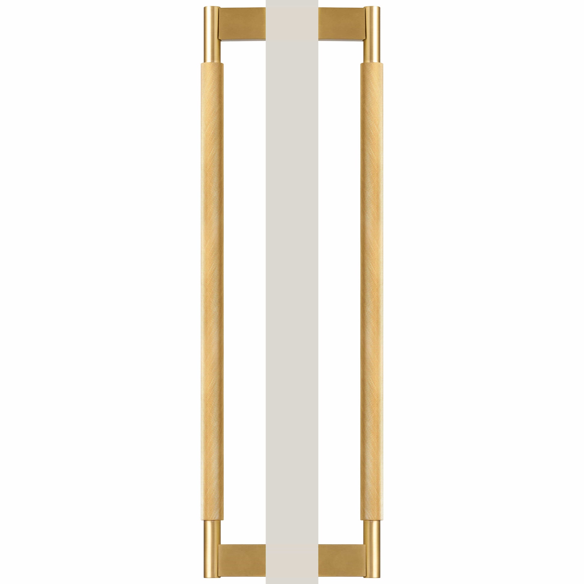 Bayside Luxe - Double Sided Solid Satin Brass Door Pull  - Bronte 450 x 55mm (HS418mm)