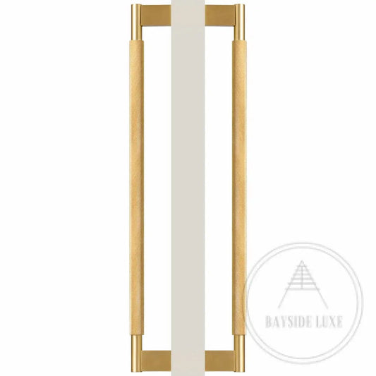 Bayside Luxe - Double Sided Solid Satin Brass Door Pull  - Bronte 450 x 55mm (HS418mm)