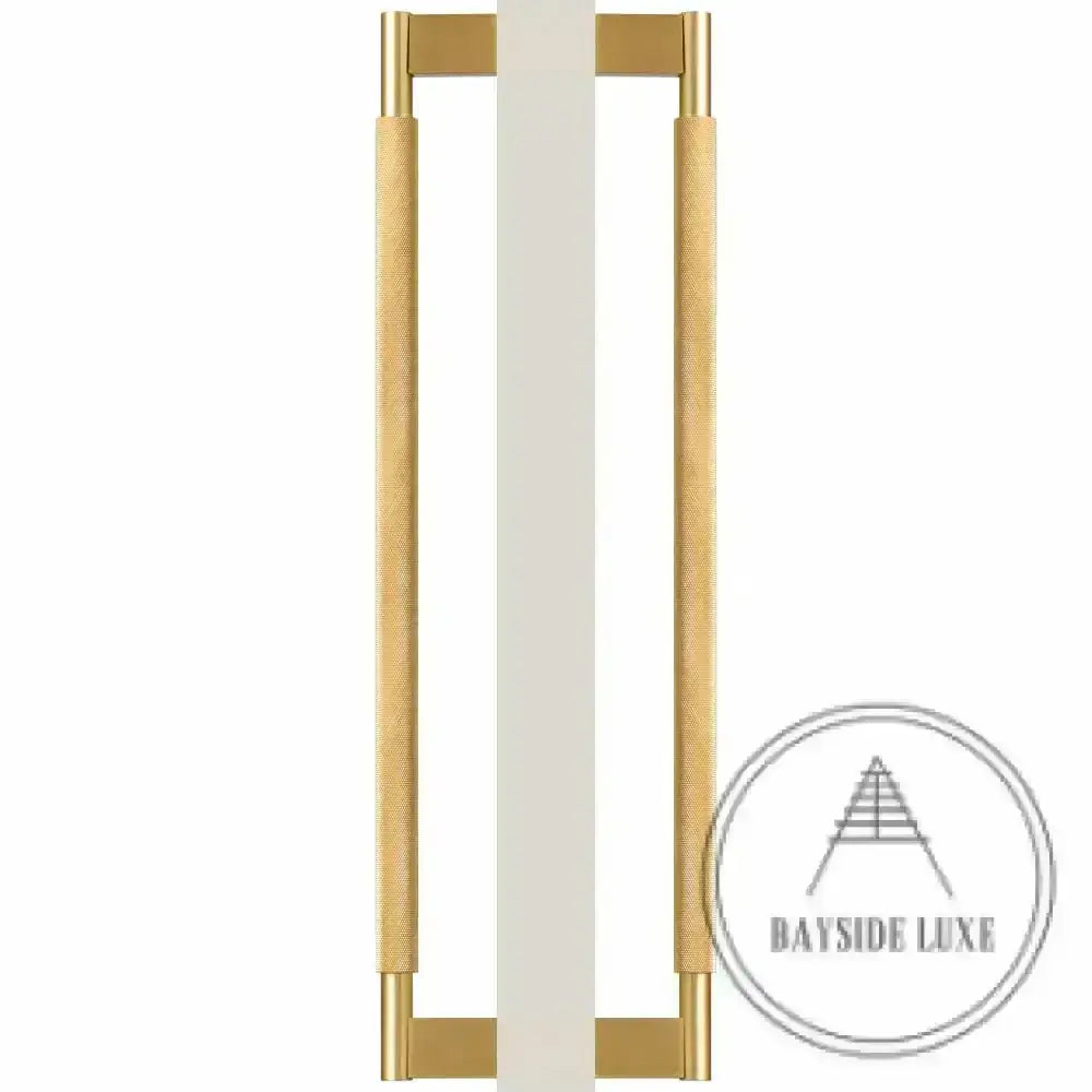 Bayside Luxe - Double Sided Solid Satin Brass Door Pull  - Bronte 600 x 55mm (HS570mm)