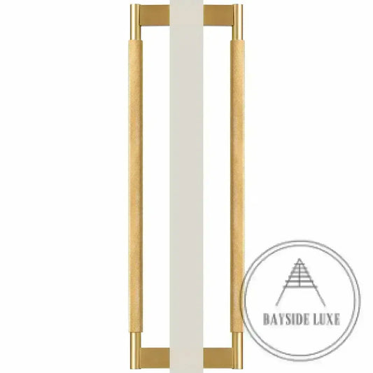 Bayside Luxe - Double Sided Solid Satin Brass Door Pull  - Bronte 600 x 55mm (HS570mm)