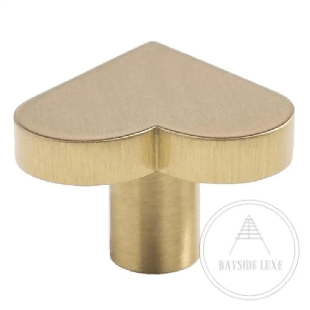 Bayside Luxe - Heart Shaped Satin Brass Knobs