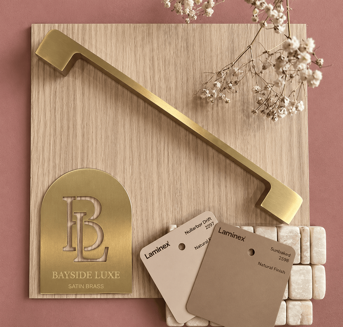 Bayside Luxe Red Hill Solid Satin Brass Handles