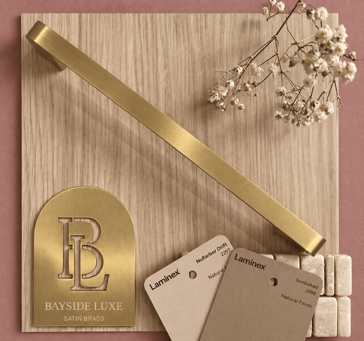 Bayside Luxe Red Hill Solid Satin Brass Handles