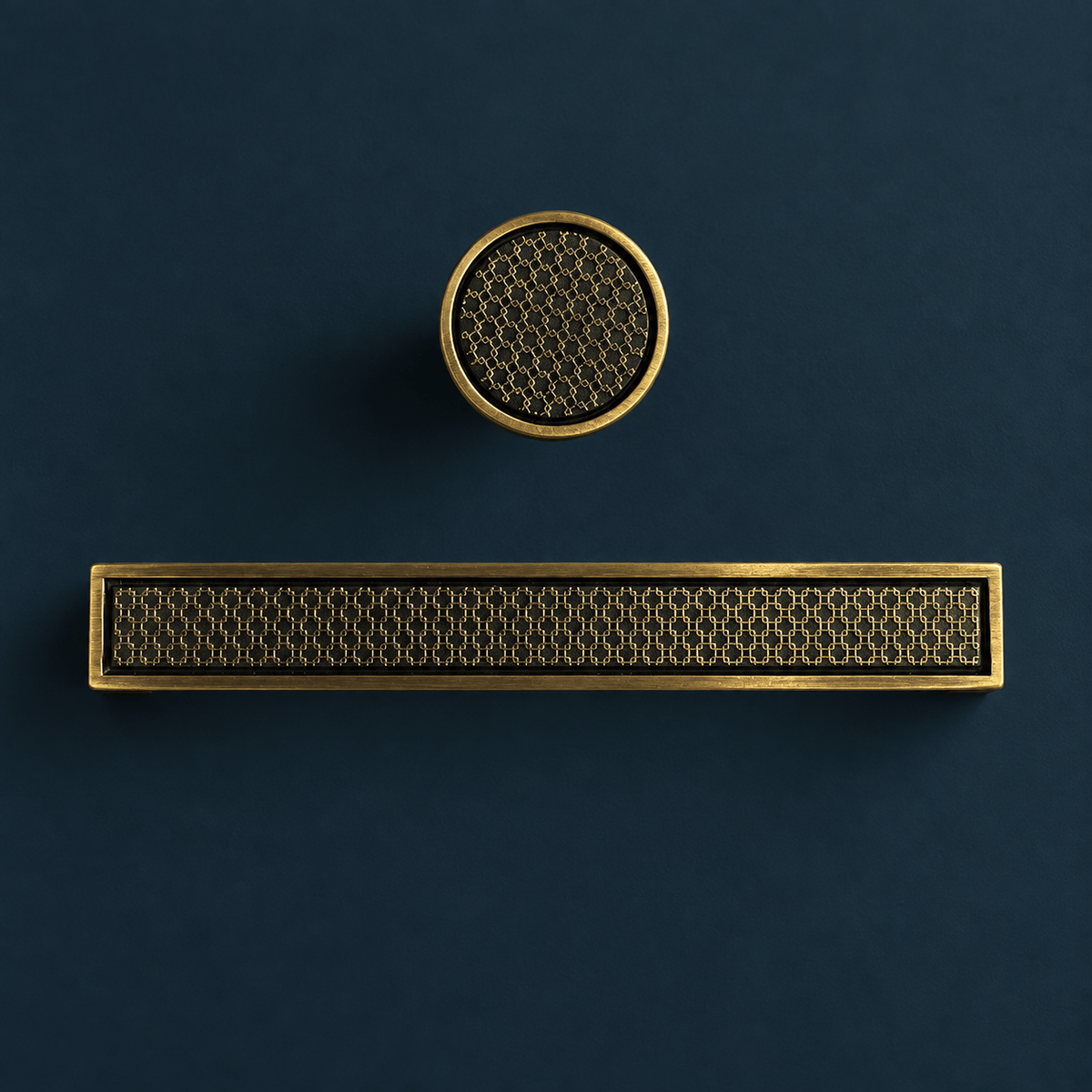 Bayside Luxe San Remo Interlocking Lattice Solid Brass Cabinetry Handles