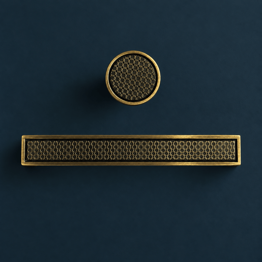 Bayside Luxe San Remo Interlocking Lattice Solid Brass Cabinetry Handles