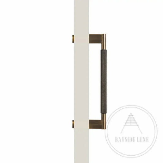 Bayside Luxe - Single Sided Solid Antique Brass Door Pull  - Bronte 300 x 55mm (HS268mm)