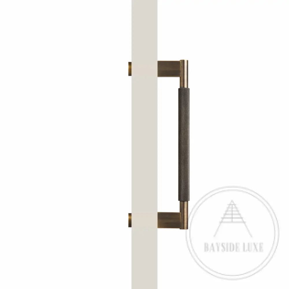 Bayside Luxe - Single Sided Solid Antique Brass Door Pull  - Bronte 300 x 55mm (HS268mm)