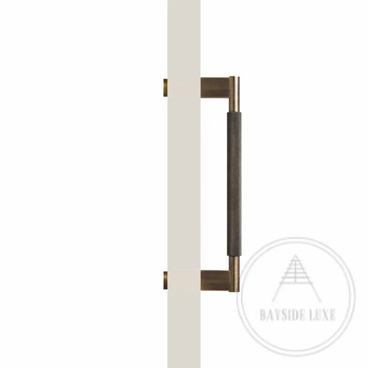 Bayside Luxe - Single Sided Solid Antique Brass Door Pull  - Bronte 300 x 55mm (HS268mm)