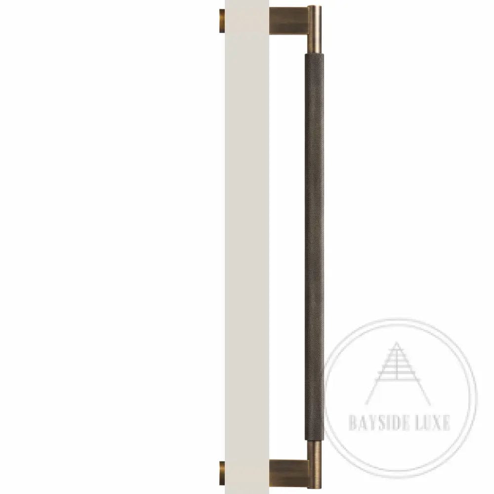 Bayside Luxe - Single Sided Solid Antique Brass Door Pull  - Bronte 450 x 55mm (HS418mm)