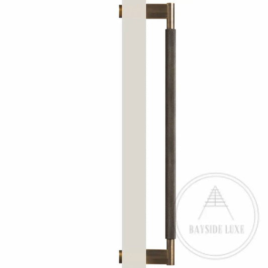 Bayside Luxe - Single Sided Solid Antique Brass Door Pull  - Bronte 450 x 55mm (HS418mm)