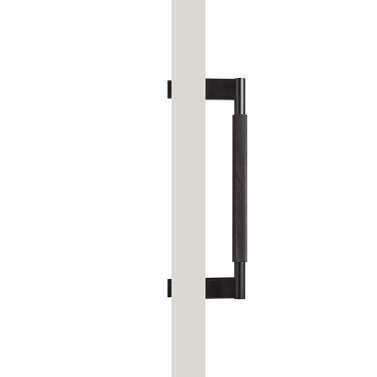 Bayside Luxe - Single Sided Solid Black Brass Door Pull  - Bronte 300 x 55mm (HS268mm)