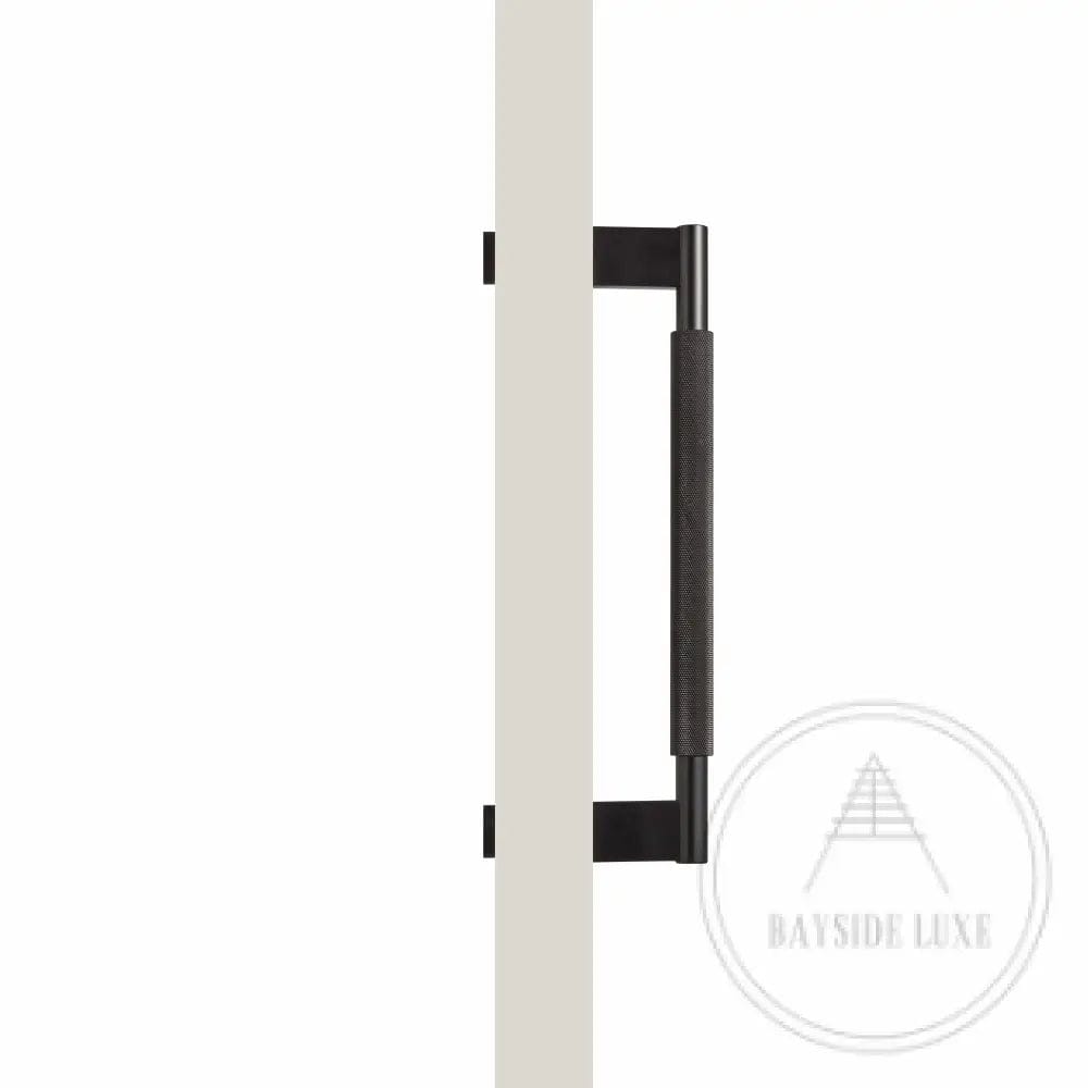 Bayside Luxe - Single Sided Solid Black Brass Door Pull  - Bronte 300 x 55mm (HS268mm)