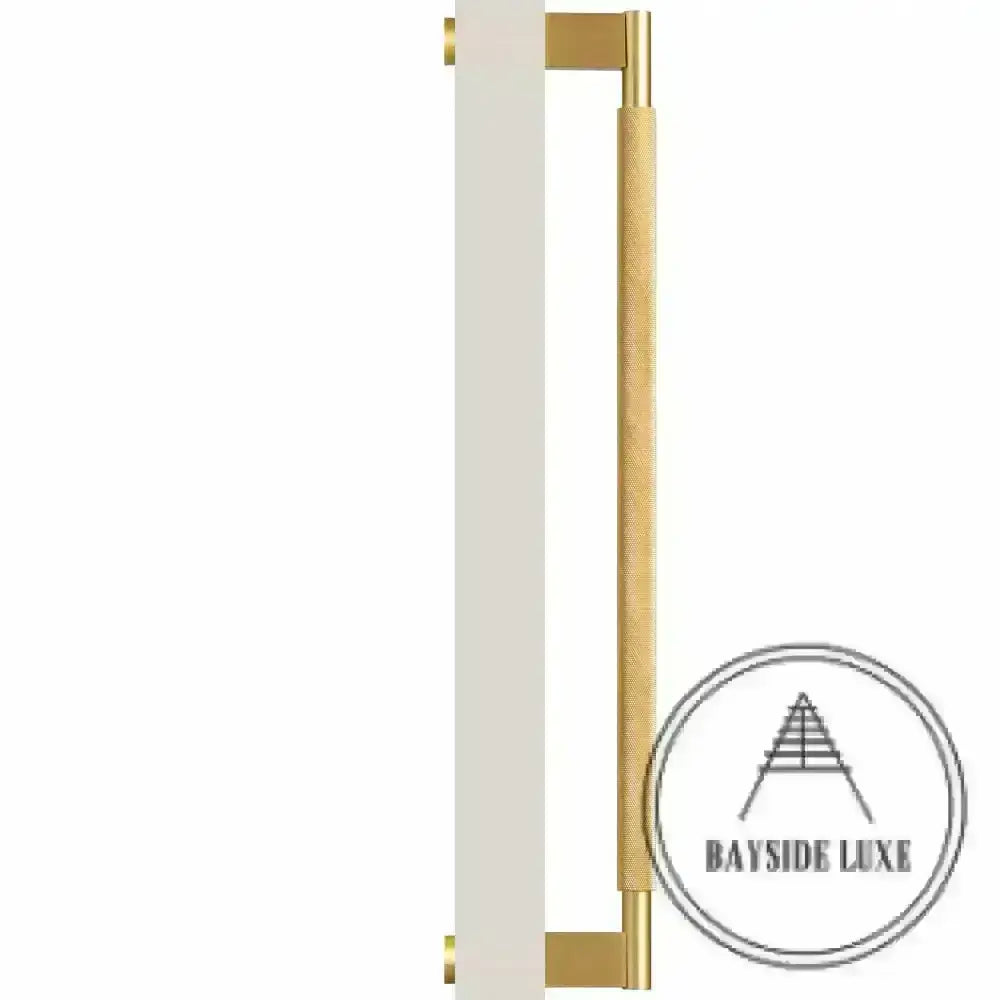 Bayside Luxe - Single Sided Solid Satin Brass Brass Door Pull  - Bronte 600 x 55mm (HS418mm)