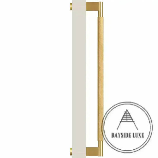 Bayside Luxe - Single Sided Solid Satin Brass Brass Door Pull  - Bronte 600 x 55mm (HS418mm)