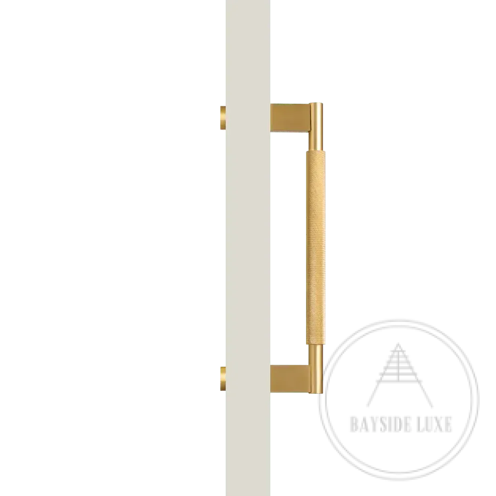Bayside Luxe - Single Sided Solid Satin Brass Door Pull  - Bronte 300 x 55mm (HS268mm)