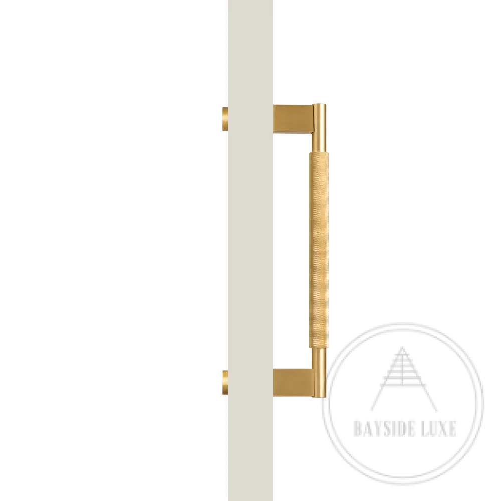 Bayside Luxe - Single Sided Solid Satin Brass Door Pull  - Bronte 300 x 55mm (HS268mm)