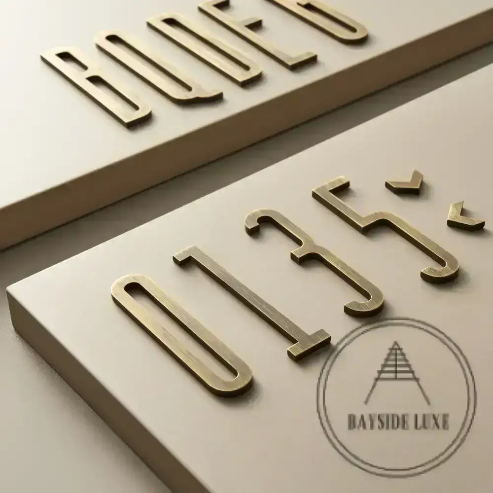 Bayside Luxe - The Gatsby Antique Brass Letters and Numbers - 70mm