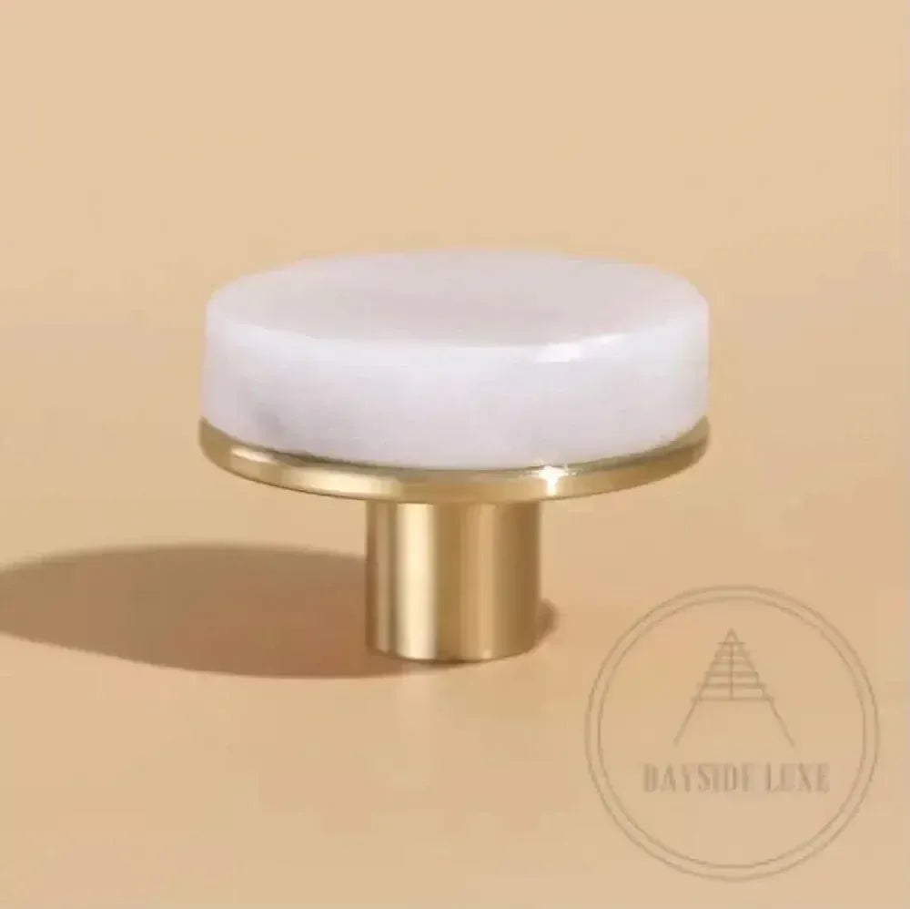 Cabinet Hardware 31 x 22mm / Brass and Marble / Solid Brass and Marble Bayside Luxe - The Luxe Marble Knob