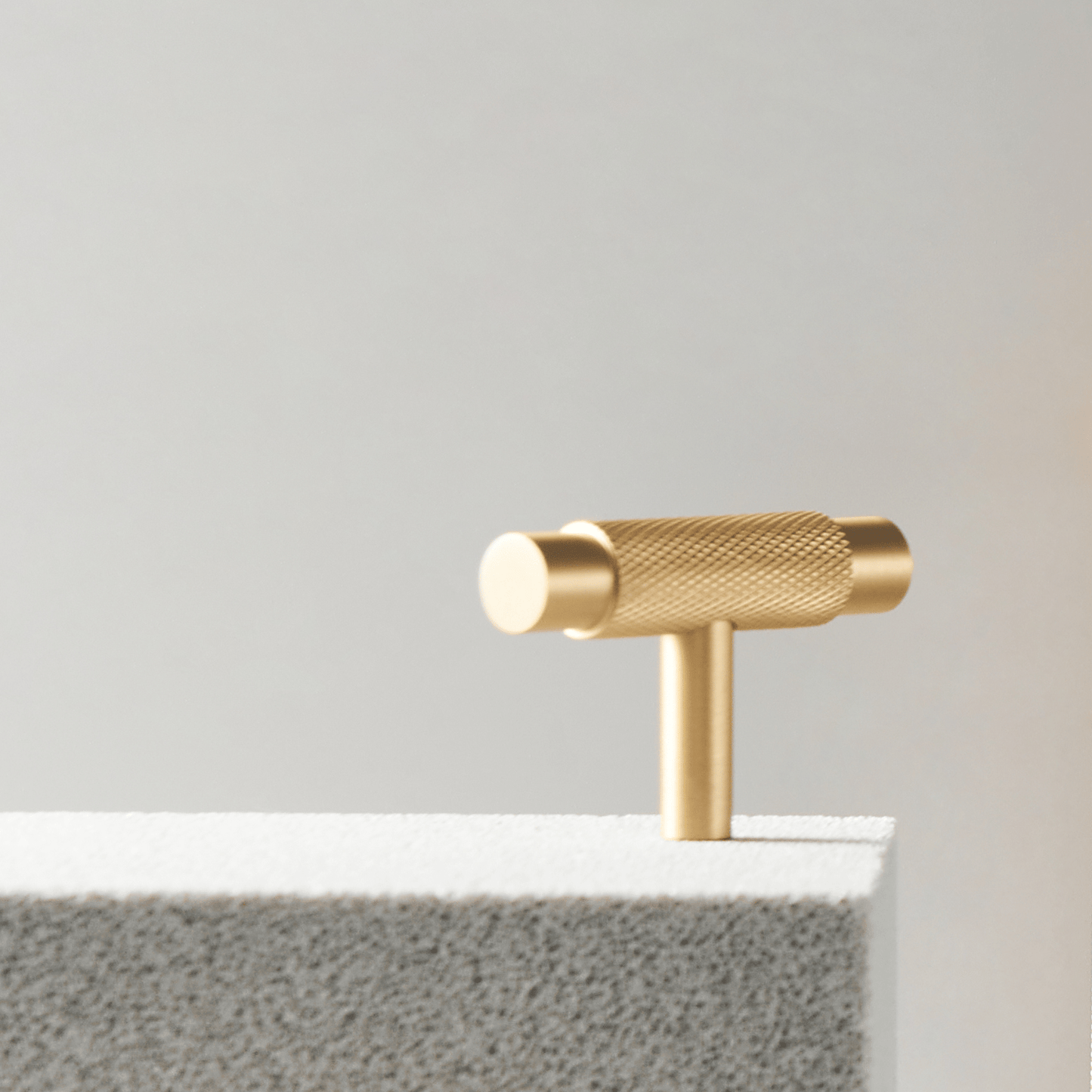 Cabinet Hardware 55 x 35mm T Bar / Brass Bayside Luxe - Sorrento Knurled Brass T Bar Handle