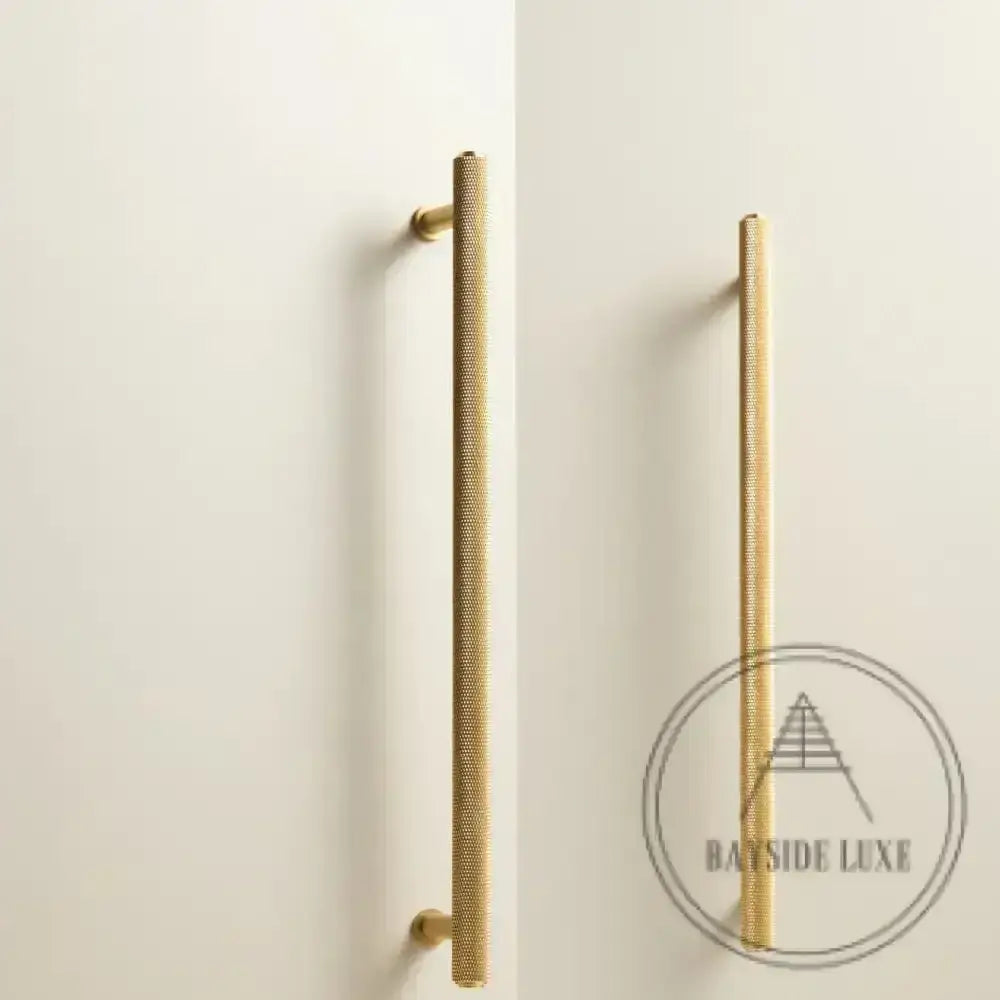 Cabinet Hardware Bayside Luxe - Attadale Satin Brass Cross Knurled Cabinetry Handle