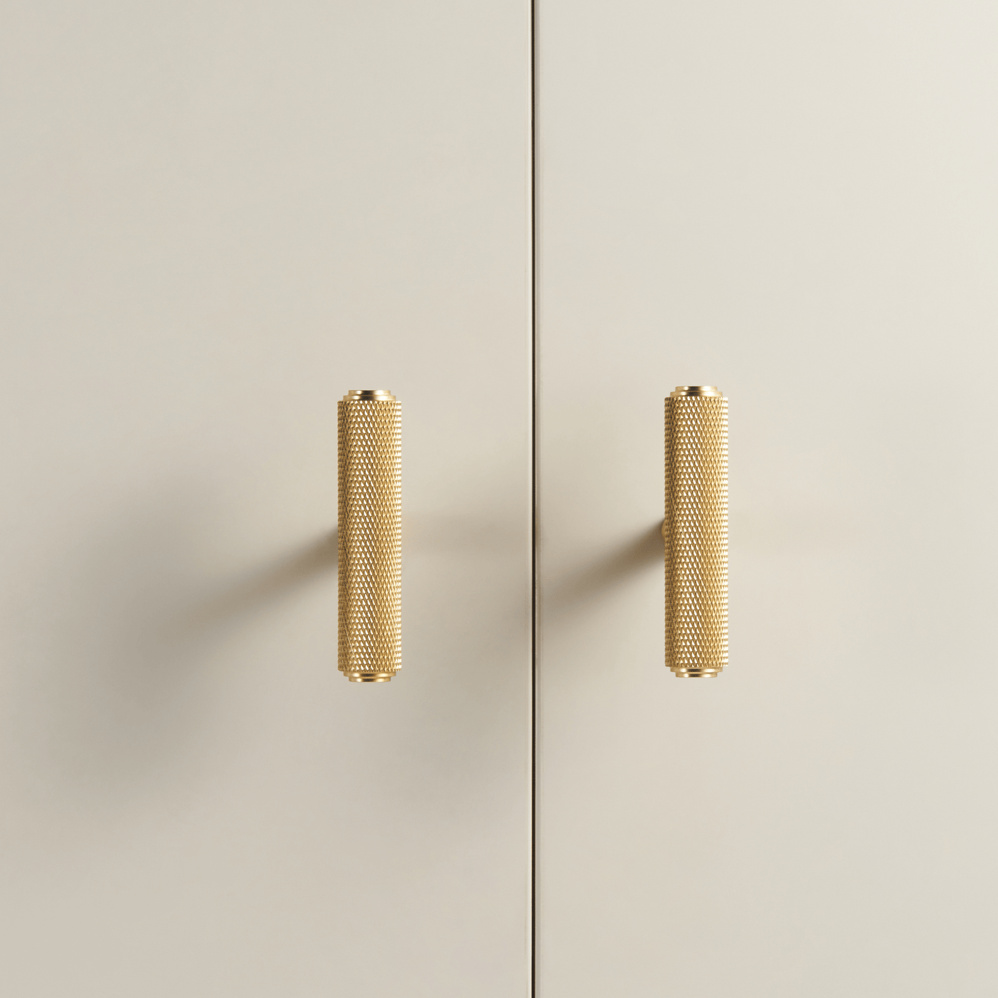 Cabinet Hardware Bayside Luxe - Attadale Satin Brass Cross Knurled Cabinetry Handle