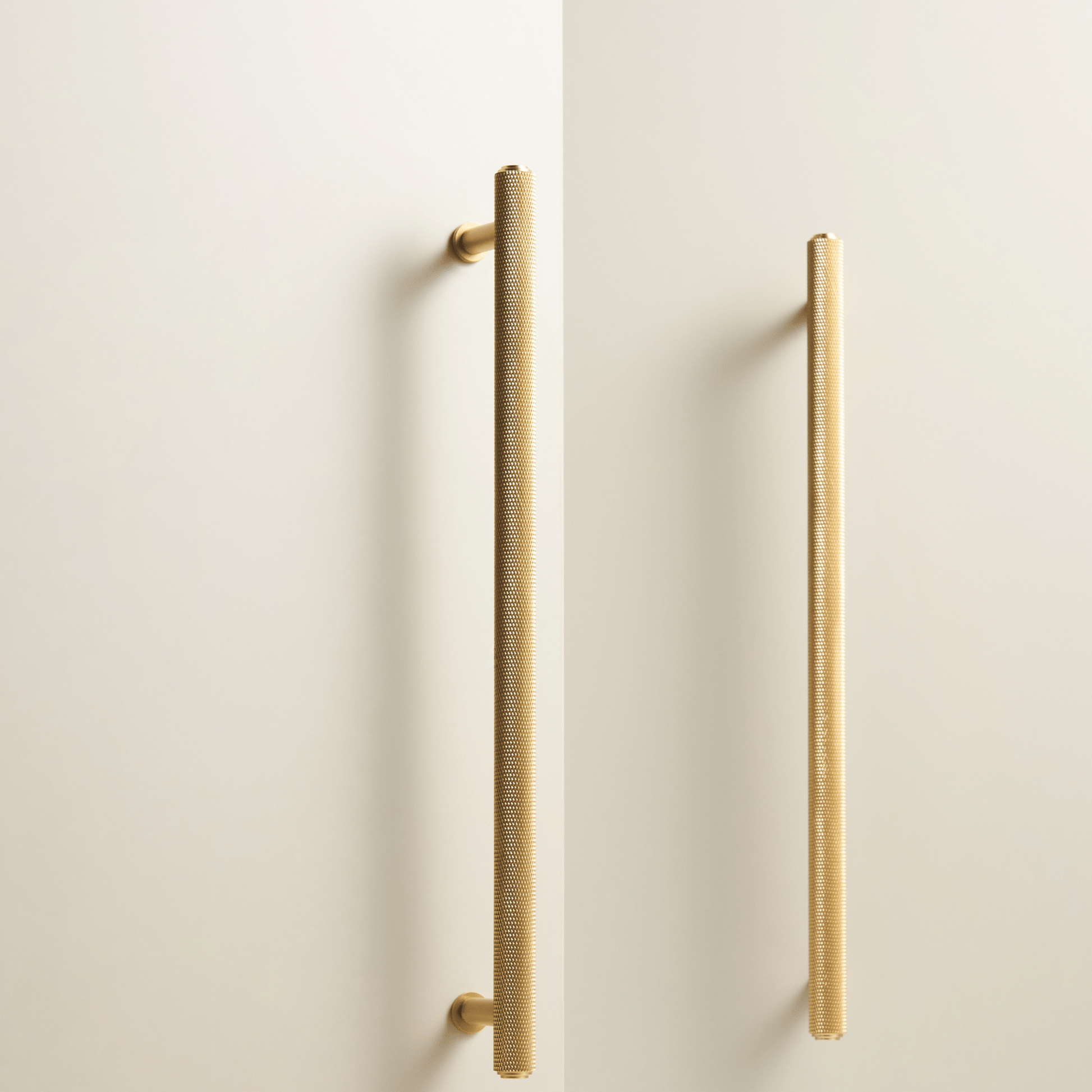 Cabinet Hardware Bayside Luxe - Attadale Satin Brass Cross Knurled Cabinetry Handle