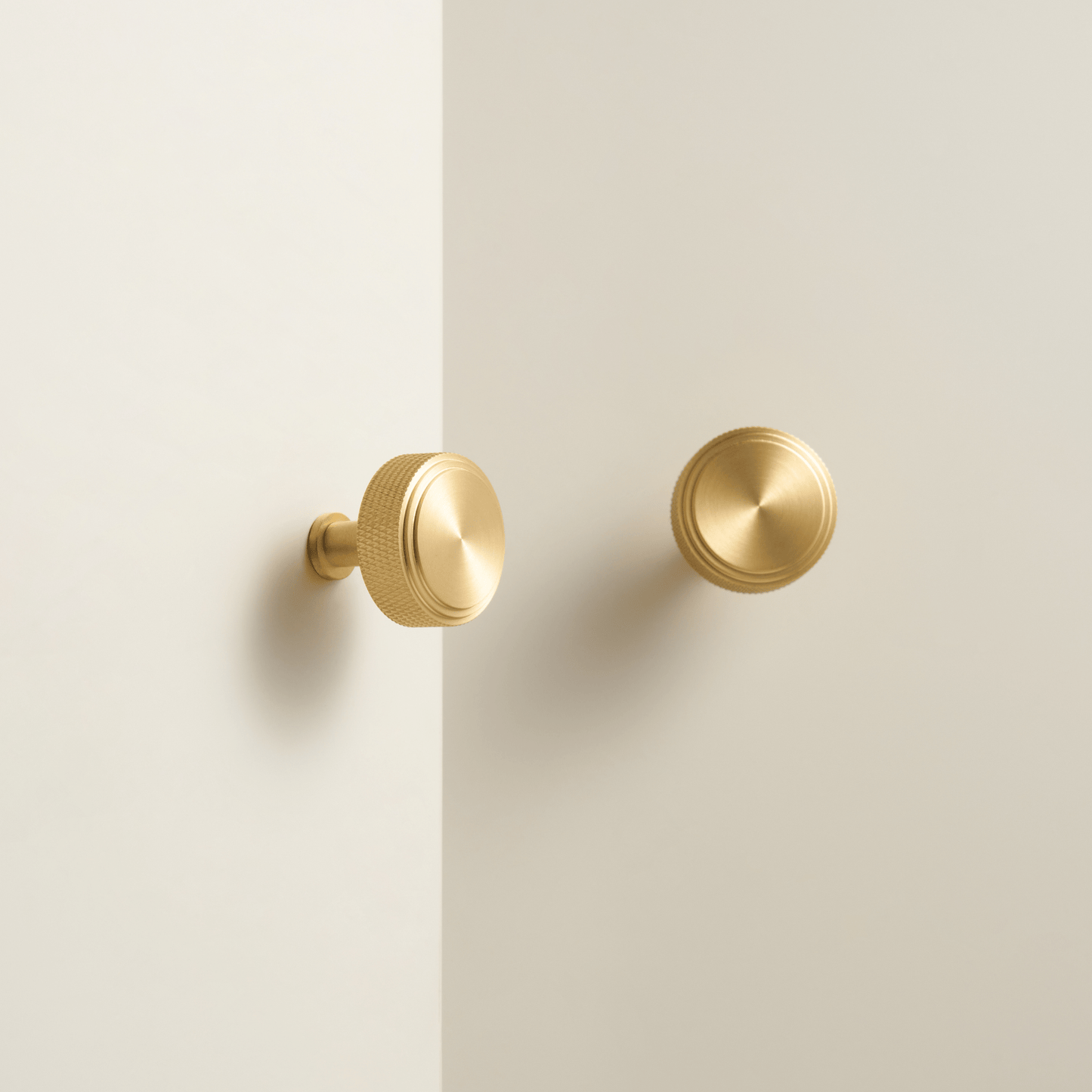 Cabinet Hardware Bayside Luxe - Attadale Satin Brass Cross Knurled Cabinetry Handle