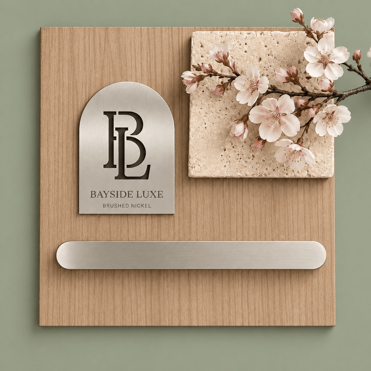 Cabinet Hardware Bayside Luxe Blairgowrie Solid Brushed Nickel Cabinetry Handles