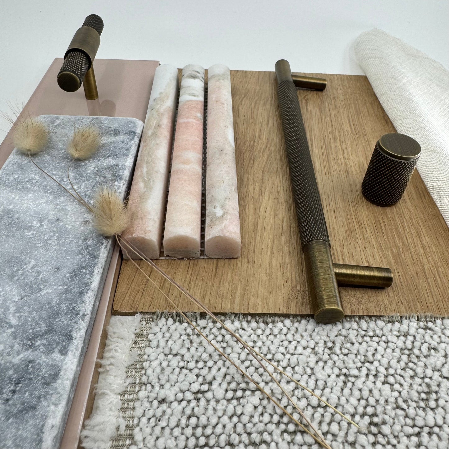 Cabinet Hardware Bayside Luxe - Floreat Antique Brass Cross Knurled Cabinetry Handles