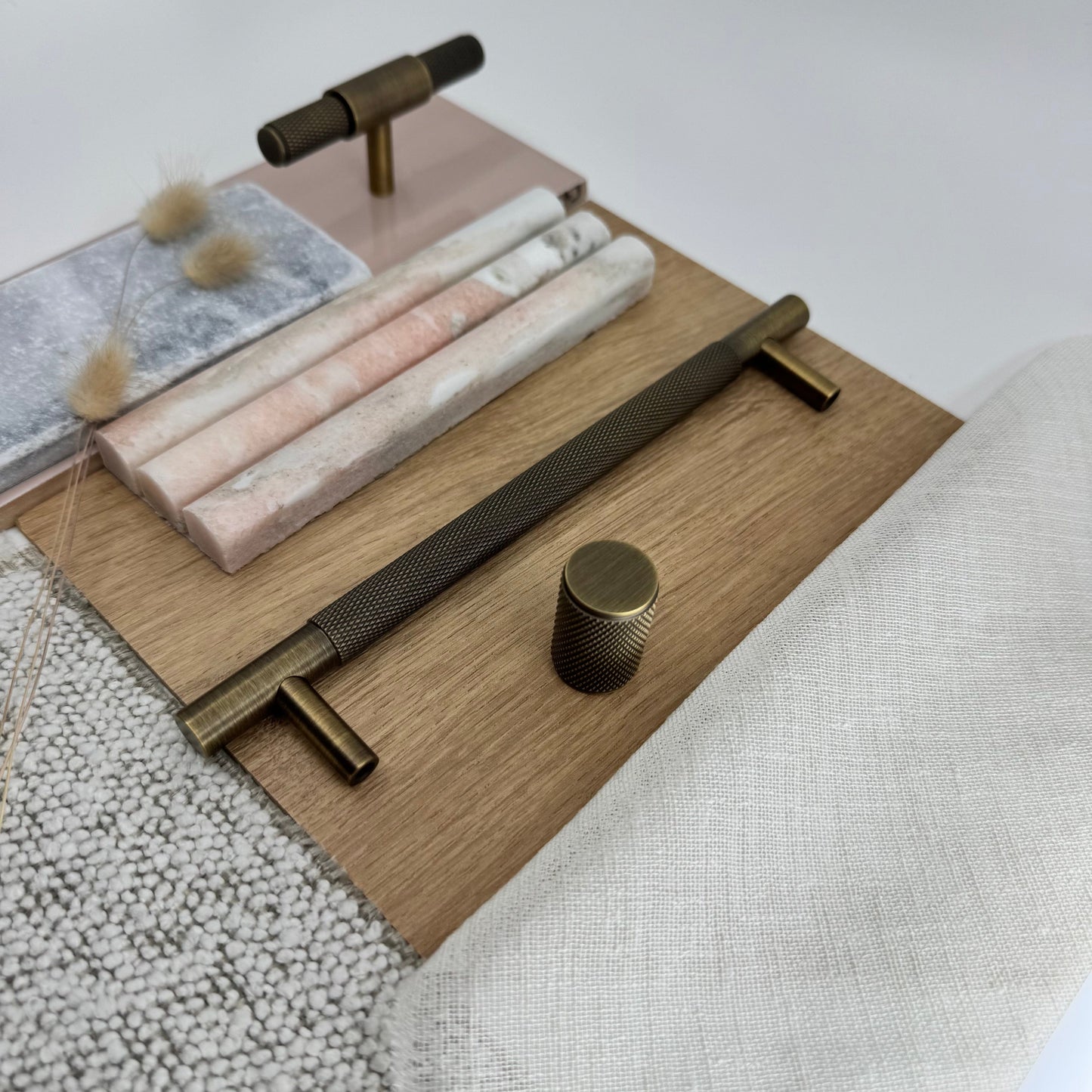 Cabinet Hardware Bayside Luxe - Floreat Antique Brass Cross Knurled Cabinetry Handles