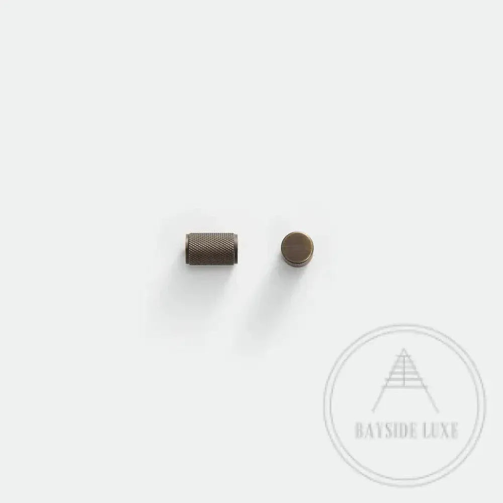 Cabinet Hardware Bayside Luxe - Floreat Antique Brass Cross Knurled Cabinetry Handles