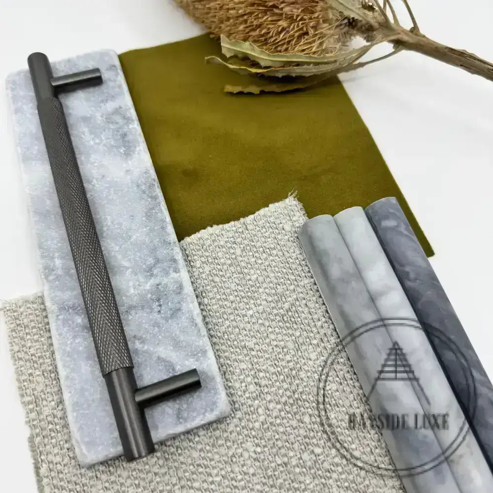 Cabinet Hardware Bayside Luxe - Floreat Gunmetal Cross Knurled Cabinetry Handles