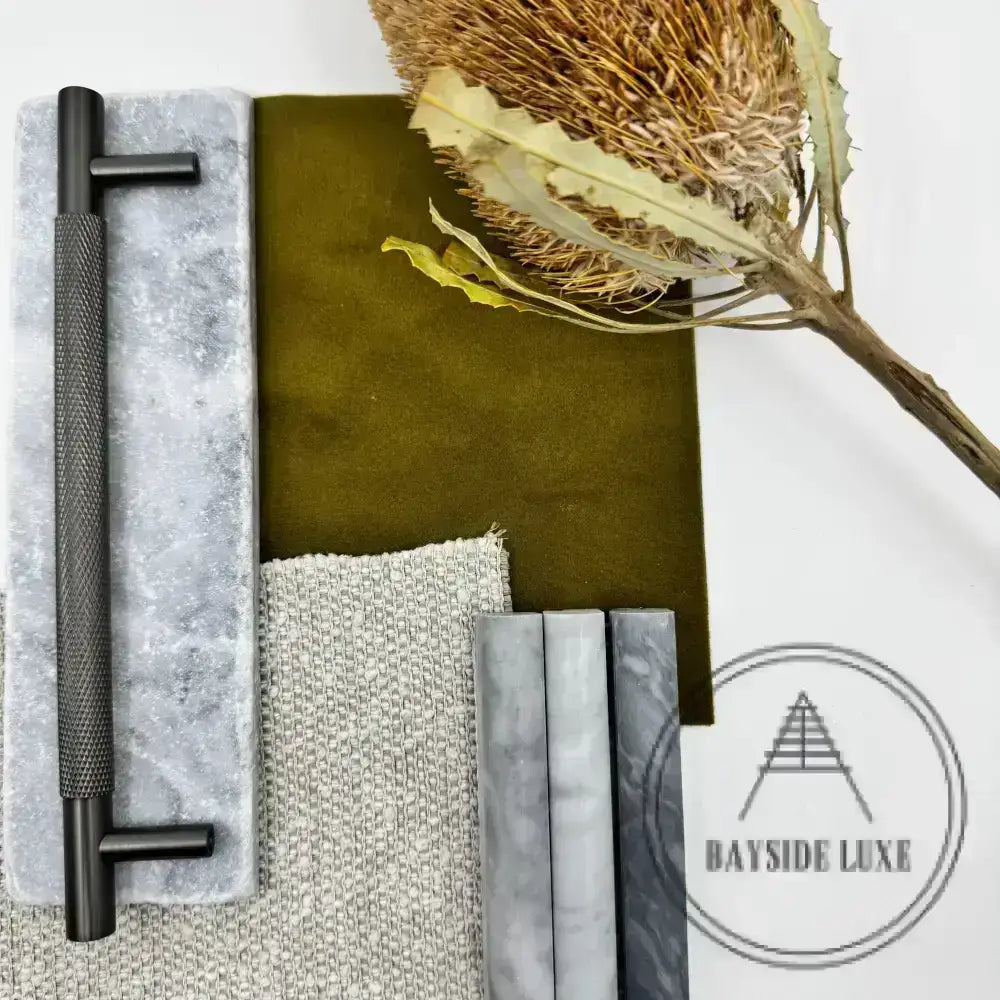 Cabinet Hardware Bayside Luxe - Floreat Gunmetal Cross Knurled Cabinetry Handles