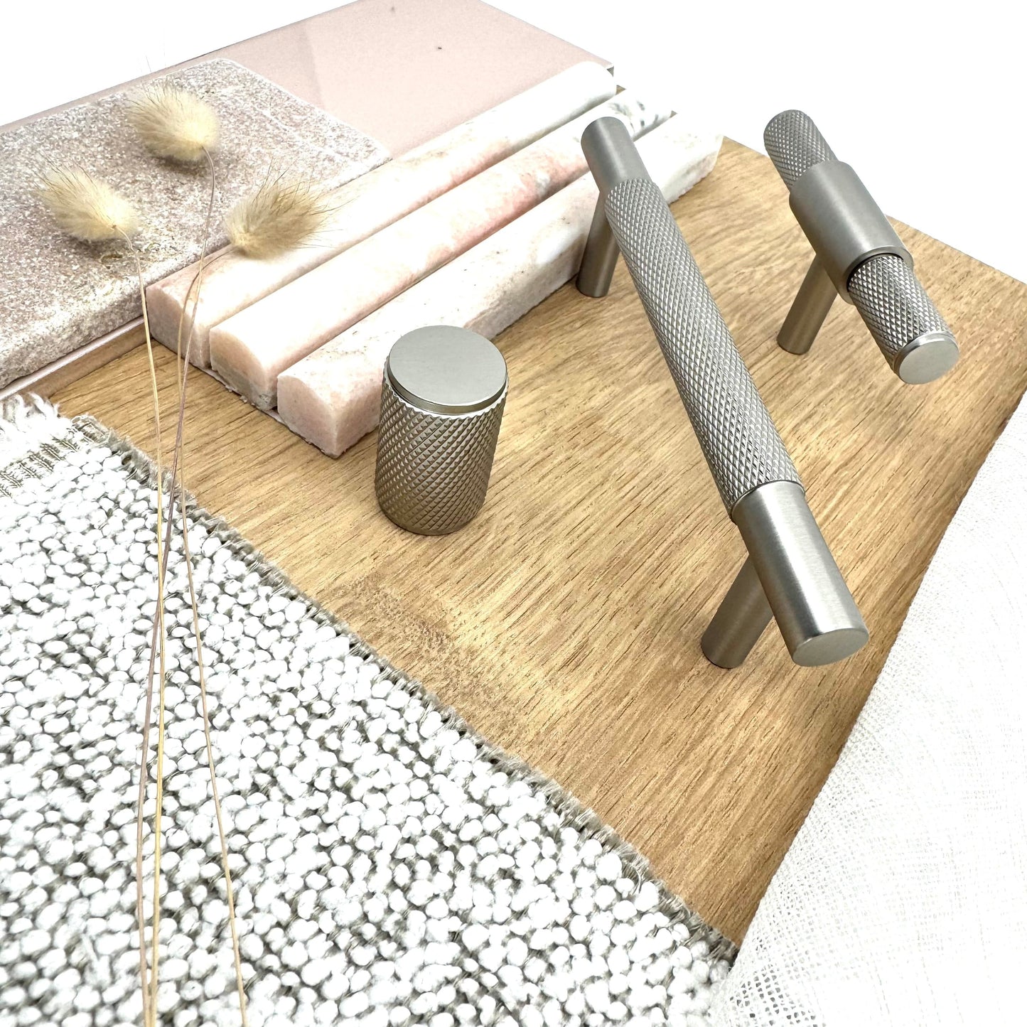 Cabinet Hardware Bayside Luxe - Floreat Nickel Cross Knurled Cabinetry Handles