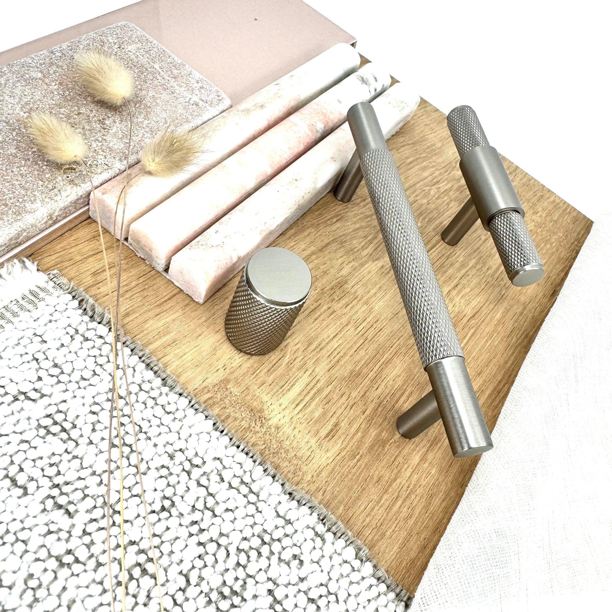 Cabinet Hardware Bayside Luxe - Floreat Nickel Cross Knurled Cabinetry Handles