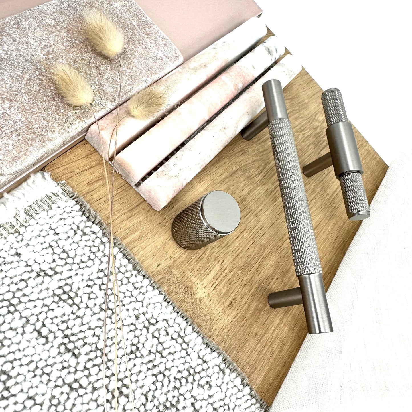 Cabinet Hardware Bayside Luxe - Floreat Nickel Cross Knurled Cabinetry Handles