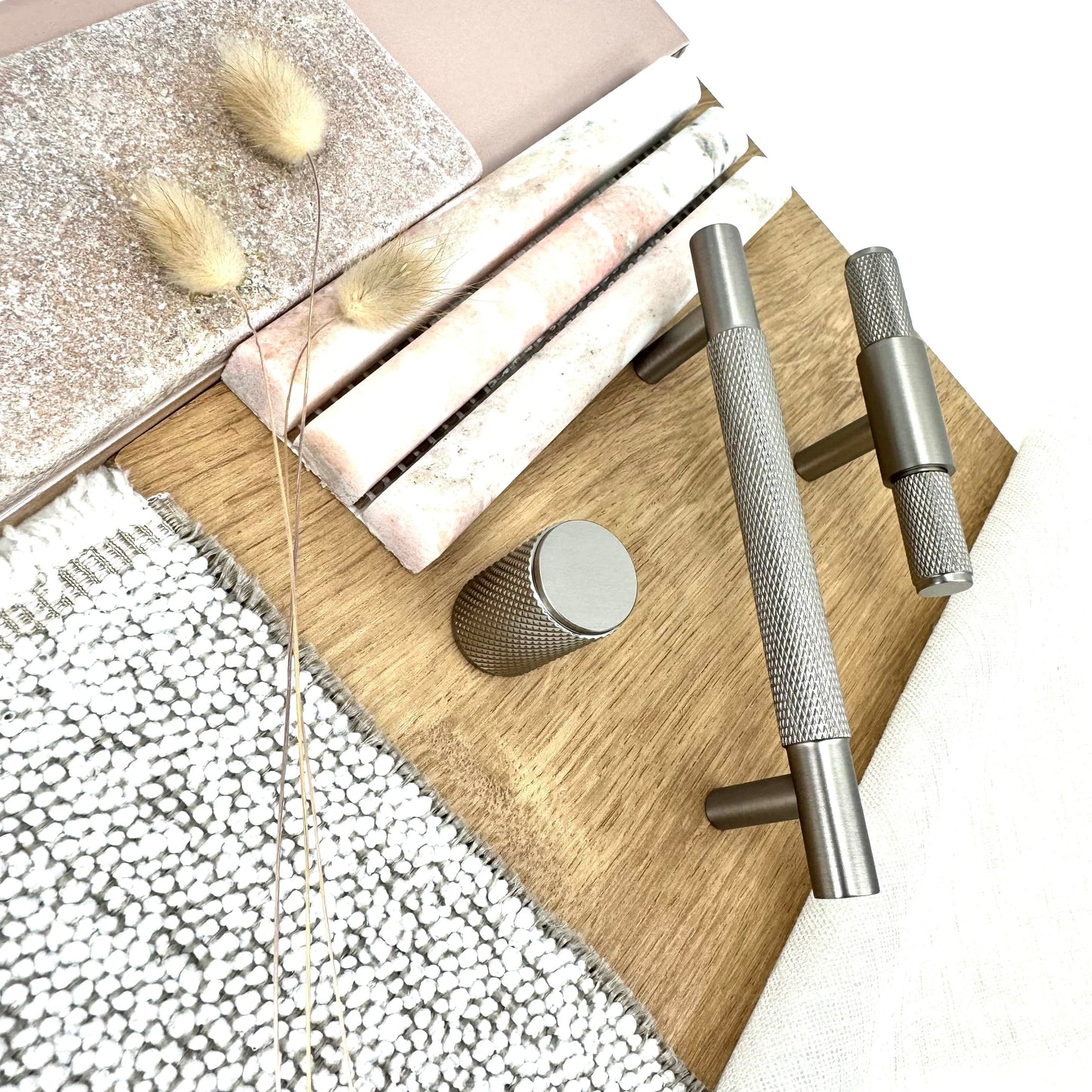 Cabinet Hardware Bayside Luxe - Floreat Nickel Cross Knurled Cabinetry Handles